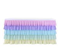 Party Table Skirt Decoration, Chiffon Party Table Skirt 6FT Or 9FT(1,9FT 77X275cm)