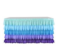 Party Table Skirt Decoration, Chiffon Party Table Skirt 6FT Or 9FT(2,9FT 77X275cm)