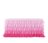 Party Table Skirt Decoration, Chiffon Party Table Skirt 6FT Or 9FT(3,6FT 77x183cm)