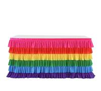 Party Table Skirt Decoration, Chiffon Party Table Skirt 6FT Or 9FT(4,9FT 77X275cm)