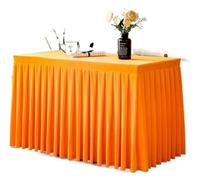 Party table skirt,Table Skirts Solid Color Conference Tablecloth Exhibition Celebration Table Cover Gold Velvet Tablecloth Table Skirt Plush Table Decorate(Orange,100x40x75cm)