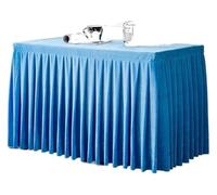 Party table skirt,Table Skirts Solid Color Conference Tablecloth Exhibition Celebration Table Cover Gold Velvet Tablecloth Table Skirt Plush Table Decorate(Sky Blue,140x40x75cm)