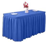 Party table skirt,Table Skirts Table Skirt Polyester Rectangular Table Cover Conference Room Exhibition Table Cloth Tablecloth For Wedding Party Hotel Decor(Royal Blue,120cmLx60cmWx75cmH)