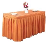 Party table skirt,Table Skirts Table Skirt Polyester Rectangular Table Cover Conference Room Exhibition Table Cloth Tablecloth For Wedding Party Hotel Decor(Orange,180cmLx40cmWx75cmH)