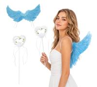 PARTY TELLER Blue Angel Wings and Wand Set for Women