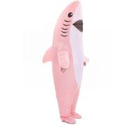 PARTY TELLER Inflatable Shark Costume for Adults, Funny Halloween Blow Up | Fits 5'6"-6'4". Waterproof polyester. Inflates fast. Dual power modes. Cute suit for Halloween cosplay costume, themed party