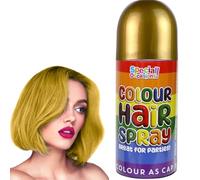 Party Temporary Hair Colour Spray 200ml - Washable, Quick Drying, Fun Coloured Hairspray for Parties, Festivals, Fancy Dress, Halloween, Cosplay, Kids & Adults (Gold - 5941A-G)