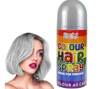 Party Temporary Hair Colour Spray 200ml - Washable Vibrant Hair Spray for Kids & Adults - Easy to Apply Temporary Hair Colour for Parties, Festivals, Halloween, Christmas & Events (Silver - 5941A-S)