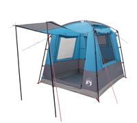 vidaXL Party Tent Blue 10 Person 185T Polyester with PU Coating Anniversary Stylish Event Gazebo Celebration Canopy for Large Outdoor Events Weddings Picnics