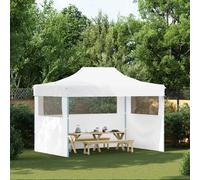 Party Tent 280x410x315cm White 600D Oxford PVC Roof Powder-Coated Steel Foldable