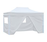 Party Tent 3x4.5m White Powder-Coated Steel Frame 600D PVC Roof 4 Sidewalls 210D