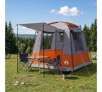 Party Tent 4-Person Grey/Orange 210x210x190cm 185T Polyester PU Coated Outdoor