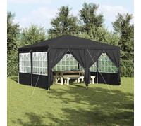Party Tent 4 x 4 m Anthracite Polyethylene Collapsible 8-Wall Weatherproof Easy
