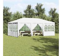 Party tent 4x4m XL White Polyethylene Collapsible Weatherproof 8 Side Zip Walls