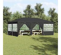 Party Tent 4x6m Anthracite Polyethylene Collapsible 8 PE Walls Weatherproof UV50