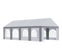 Party Tent 8x4m Marquee Gazebo Side Panels Windows Double Doors White