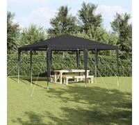Party tent Anthracite 4x4m Polyethylene & Steel Collapsible Garden Event Shelter