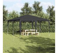 Party tent Anthracite 4x4m Polyethylene & Steel Collapsible Garden Event Shelter