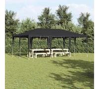 Party Tent Anthracite 4x6m Polyethylene Steel Frame Collapsible 600x400cm Garden