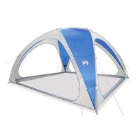 Party Tent Azure Blue 185T Polyester with PU Coating 435 x 435 x 244 cm, Waterproof and Windproof with 4 Entrances, Lightweight Camping Tent with Carry Bag for Outdoor Festival, Family