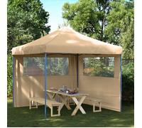 Party Tent Beige 292x292x315cm Oxford Fabric Pop-Up Folding Carry Bag Waterproof