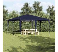 Party tent Blue 4x4m Polyethylene Steel Frame Collapsible Garden CanopyOutdoor