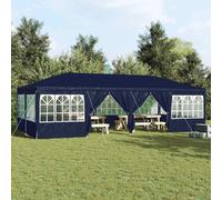 Party Tent Blue 4x8m Polyethylene Collapsible Weather-Resistant 8-Panel Outdoor