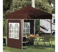 Party Tent Brown 195x195x245cm Oxford Fabric Pop-Up Waterproof UV Shelter Sturdy