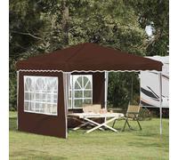 Party Tent Brown 288x288x245 cm Oxford Fabric Pop-Up Gazebo Waterproof UV Shade