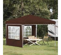 Party Tent Brown 288x288x245 cm Oxford Fabric Pop-Up Gazebo Waterproof UV Shade