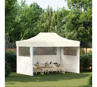 vidaXL Professional Folding Party Tent with 3 Sidewalls 3x4m Cream Steel Camp