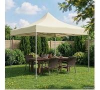 Party Tent Cream Oxford Fabric 291x291x315cm Folding XL Pop-Up with Wheeled Bag