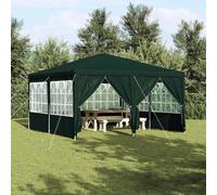 Party Tent Green 4 x 4 m Polyethylene Collapsible Weather-Resistant with 8 Walls