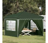 Party Tent Green Oxford Fabric 288x288x245cm Pop-Up Gazebo with 4 Sidewalls XL