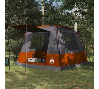 Party Tent Grey/Orange 310x310x221cm 185T Polyester PU Coating 10-Person Pop-Up