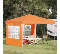 Party Tent Orange 288x288x245 cm Oxford Fabric Pop-Up with 2 Sidewalls UVproof.