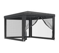 (Blue, 297 x 396 x 246 cm (L x W x H)) vidaXL Party Tent with Mesh Sidewalls Canopy Gazebo Multi Colours Multi Sizes