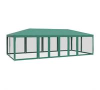 vidaXL Party Tent with 12 Mesh Sidewalls Gazebo Canopy Marquee White HDPE