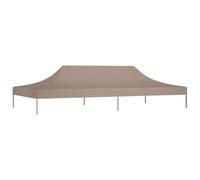 Party Tent Roof 6 x 3 m Taupe 600D Oxford Fabric with PVC Coating, UV and Water Resistant, Replacement Canopy for Gazebo, Outdoor Canopy for Garden, Balcony, Patio, Weather Protection