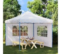 Garden Furniture Set Party Tent Sidewall 2 pcs with Window PE White