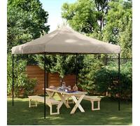Party Tent Taupe 292x292x315cm Oxford Fabric Foldable Pop-Up with Wheeled Bag UV