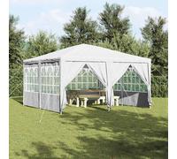 Party Tent White 4x4m Polyethylene Collapsible 8 PE Walls Weather Resistant Easy
