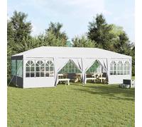 Party Tent White 4x4m Polyethylene Collapsible 8-Side Walls Weather-Resistant UV