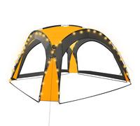 vidaXL Party Tent with LED and 4 Sidewalls Yellow Garden Camping Canopy Gazebo