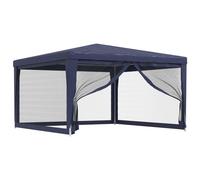 vidaXL Party Tent with 8 Mesh Sidewalls Blue 4x4 m HDPE