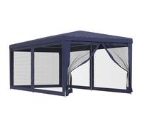 vidaXL Party Tent with 6 Mesh Sidewalls Red 3x6 m HDPE, Red