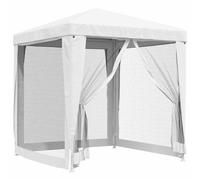 Party Tent with 4 Mesh Sidewalls 2x2 m White