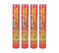Party Time 4 x Confetti Shooter 20cm Party Popper Confetti Filled Cannons Compressed Air Cannon for All Occasions! Weddings, Birthdays, New Year and More (Multi Colour, 20cm)