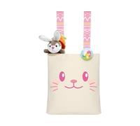 Party to Be Custom Easter Bag with Name Tote Bag for Easter Egg Hunts Reusable Personalized Easter Basket Gifts, Beige, S