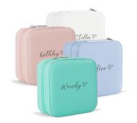 Party to Be Custom Jewelry Box with Name and Heart Personalized Jewelry Travel Case Organizer Bridesmaid Gifts Birthday Gifts for Women (Heart)